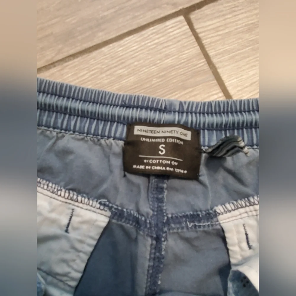 COTTON ON men's 100% cotton black blue casual basic pull-on shorts • bundle of 2 - Picture 5 of 12